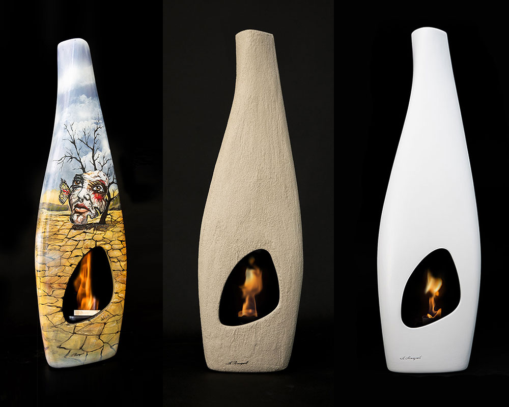 BLuxury - Handcrafted and artistic bio-fireplace hand painted with non-toxic paint