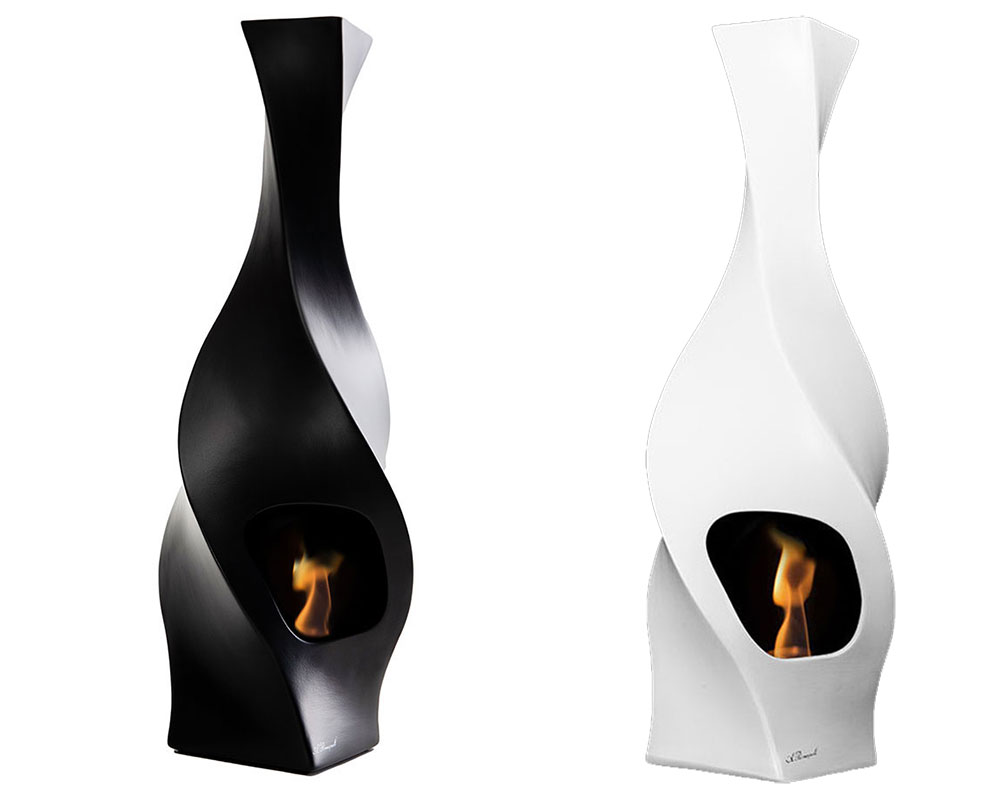 Artisanal and artistic bio-fireplaces without flue by Alessandro Romagnoli, Gradara (PU) - UNICA Black and White bio-fireplace - Bio-fireplaces TORCILIONE Black and White