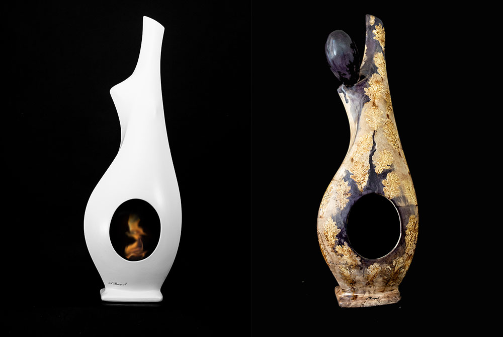 Unica - Artisanal and artistic bio-fireplace by Alessandro Romagnoli 